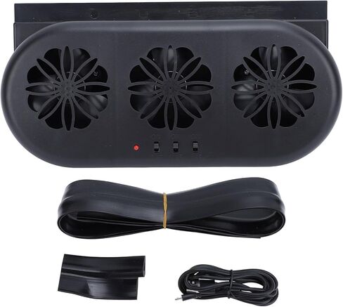Car Air Vent Cooling Fan USB Plug In 3 Outlet Window Cooler Exhaust Smoke Purifier For SUV Vehicles ABS Material 230mm (White) in Saudi Arabia