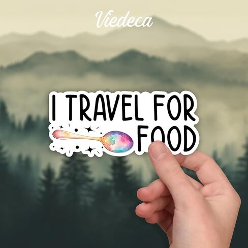 (3pcs) I Travel for Food Sticker Funny Sarcastic Sayings Foodaholic Adventure Traveling Lover Vinyl Decal for Tumbler Laptop Kindle Water Bottles Books Phone - Size 3x1.3 Inches in Saudi Arabia