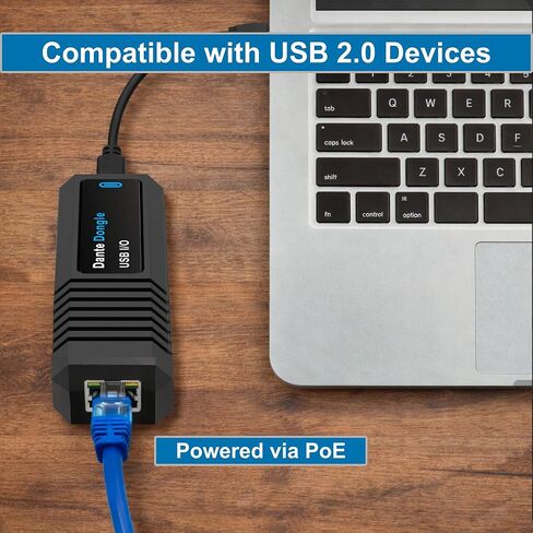 محول J-Tech Digital Dante Dongle 2x2 مع USB-C وPoE، محول إدخال/إخراج IO Dante ثنائي الاتجاه يدعم نقل الإشارات بقناتين 2x2 [JTECH-DA22D-U] in Saudi Arabia