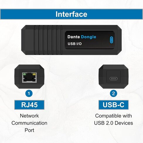 محول J-Tech Digital Dante Dongle 2x2 مع USB-C وPoE، محول إدخال/إخراج IO Dante ثنائي الاتجاه يدعم نقل الإشارات بقناتين 2x2 [JTECH-DA22D-U] in Saudi Arabia