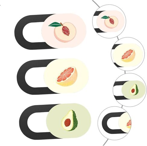 NUOBESTY 3pcs Webcam Privacy Covers Ultra-Thin Laptop Camera Shield Adhesive for Mobile and Tablet Prevents Access Easy Installation Fruit Design in Saudi Arabia
