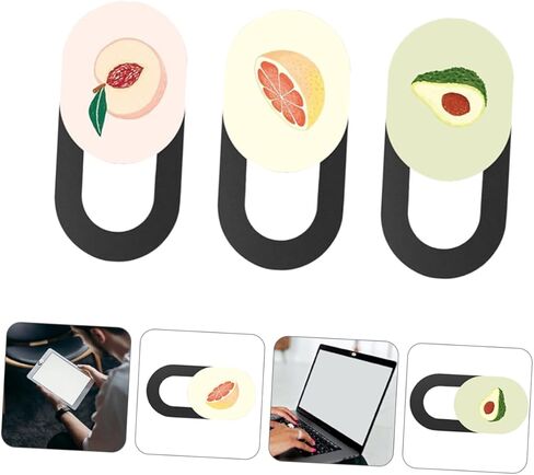 NUOBESTY 3pcs Webcam Privacy Covers Ultra-Thin Laptop Camera Shield Adhesive for Mobile and Tablet Prevents Access Easy Installation Fruit Design in Saudi Arabia
