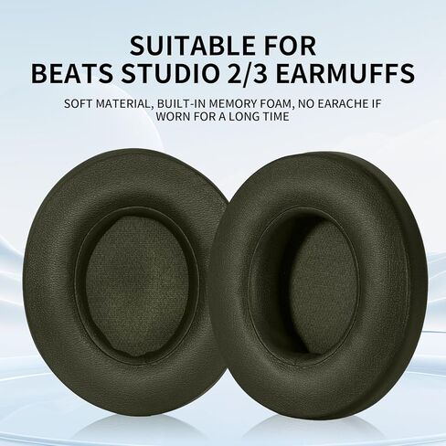 استبدال وسائد الأذن لسماعات Beats Studio 2 & 3 (B0501، B0500) السلكية واللاسلكية، وسائد الأذن مع جلد بروتين أكثر نعومة ورغوة الذاكرة العازلة للضوضاء (أخضر الغابة) in Kuwait