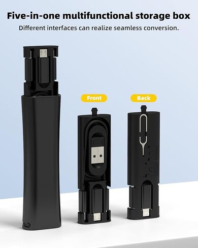 Travel Cord Adapter Kit 60w 27w USB C to Lightning (5in1) Charging Cable Storage Data Transfer Charger Box Type C for iPhone 16 15 14 Pro Max Micro SD Card Case Multi for Apple Compatible for Samsung in Saudi Arabia