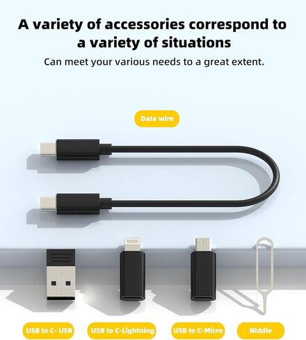 Travel Cord Adapter Kit 60w 27w USB C to Lightning (5in1) Charging Cable Storage Data Transfer Charger Box Type C for iPhone 16 15 14 Pro Max Micro SD Card Case Multi for Apple Compatible for Samsung in Saudi Arabia
