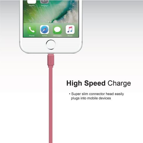 جيجاستون 【10 عبوات】 كابل شحن لأجهزة Apple Lightning، شحن سريع 3 أقدام 12 وات، متوافق مع iPhone وiPad، الشحن فقط، مزامنة البيانات غير مدعومة، وردي in Kuwait