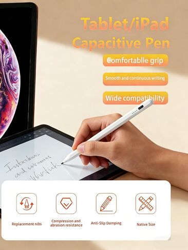 Universal Stylus Pen for Touch Screens, Compatible with Samsung Galaxy Tab A11/A11+A9/A8/A7, iPad,iPhone- Android/iOS/Windows,Capacitive Pen for Drawing & Note-Taking (Black) in Kuwait