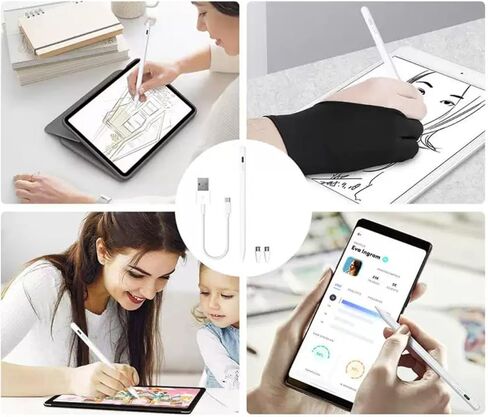Universal Stylus Pen for Touch Screens, Compatible with Samsung Galaxy Tab A11/A11+A9/A8/A7, iPad,iPhone- Android/iOS/Windows,Capacitive Pen for Drawing & Note-Taking (Black) in Kuwait