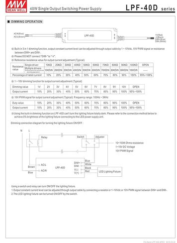 MW Mean Well LPF-40D-20 20V 2A 40W Single Output Switching with PFC LED Power Supply in Saudi Arabia