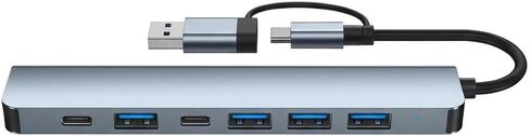 7-in-1 High Speed USB 3.0 Data Transfer Adapter Multiport Expansion with Type-C and USB-A Connectors in Saudi Arabia