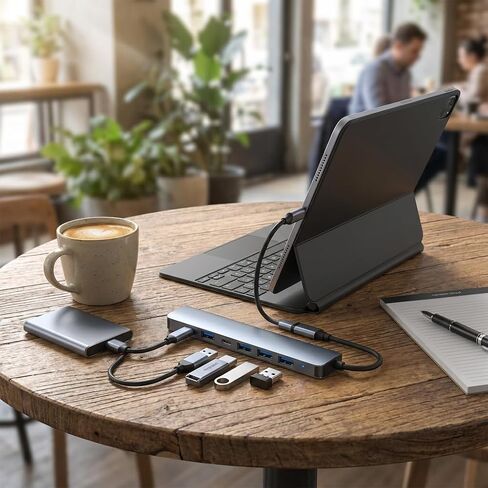 7-in-1 High Speed USB 3.0 Data Transfer Adapter Multiport Expansion with Type-C and USB-A Connectors in Saudi Arabia
