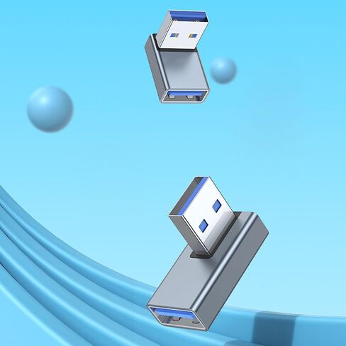 USB Male to Female 90 Degree Right Extension Adapter USB Upward Connector Data Sync for Laptop PC Fan in Saudi Arabia