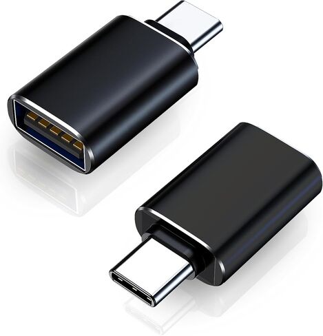 USB-C Male to USB 3.2 Female Adapter, Compatible with iPhone 16 Pro Max, iMac 2021, iPad Pro 2021, MacBook Pro/Air, Type-C & Thunderbolt 3 Devices- 2 Pack Black in Saudi Arabia