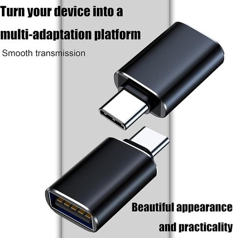 USB-C Male to USB 3.2 Female Adapter, Compatible with iPhone 16 Pro Max, iMac 2021, iPad Pro 2021, MacBook Pro/Air, Type-C & Thunderbolt 3 Devices- 2 Pack Black in Saudi Arabia