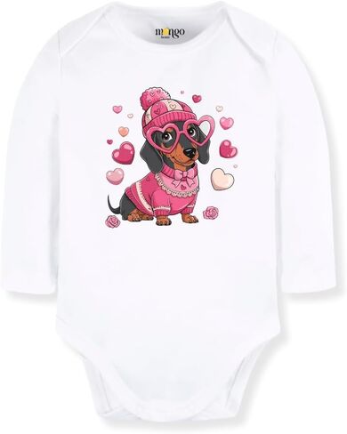 Cute Dachshund Tee for Kids Toddler Tshirt Valentines Baby Bodysuit Cute Dog Outfit Love Dachshund Gift in Saudi Arabia
