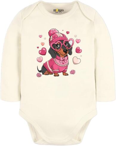 Cute Dachshund Tee for Kids Toddler Tshirt Valentines Baby Bodysuit Cute Dog Outfit Love Dachshund Gift in Saudi Arabia