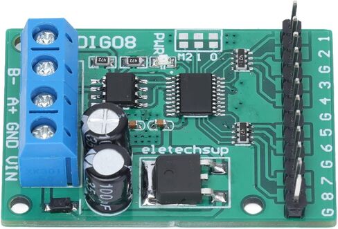 Input Output Control Module 8 Channel, 9600BPS RS485 Controller Board N4DIG08 - Durable PCB, Multi - Mode Jumper Settings, Fast Accurate Control (with Pins) in Saudi Arabia