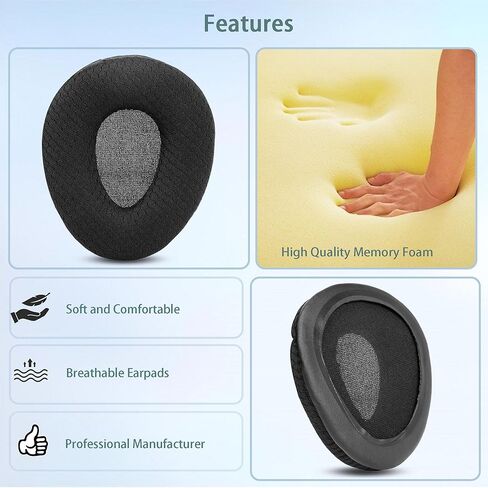 استبدال وسائد الأذن PowerLocus المتوافقة مع سماعة الرأس PowerLocus Bluetooth فوق الأذن (نسيج منسوج ووسائد أذن من إسفنج الذاكرة) in Kuwait