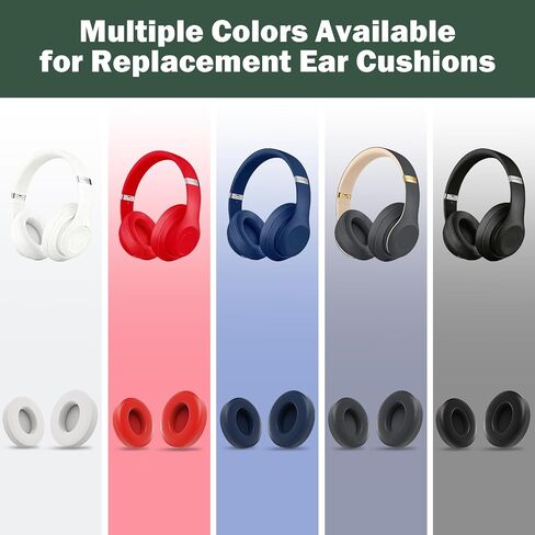 وسائد أذن بديلة متوافقة مع سماعات Beats Studio 3 وStudio 2 (B0501، B0500)، وسائد إسفنجية عازلة للضوضاء، مادة جلدية ناعمة من البروتين. تشتمل على أداة فك، باللون الأحمر in Saudi Arabia