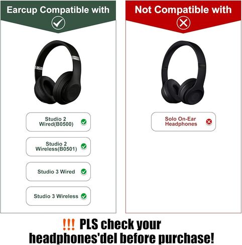 وسائد أذن بديلة متوافقة مع سماعات Beats Studio 3 وStudio 2 (B0501، B0500)، وسائد إسفنجية عازلة للضوضاء، مادة جلدية ناعمة من البروتين. تشتمل على أداة فك، باللون الأحمر in Saudi Arabia