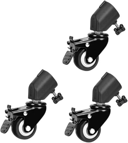 3Pcs 25MM Diameter Photo Studio Caster Wheel Tripod Pulley Heavy Duty for Light Stand Studio Boom Easy Installation Studio Lighting Casters in Saudi Arabia