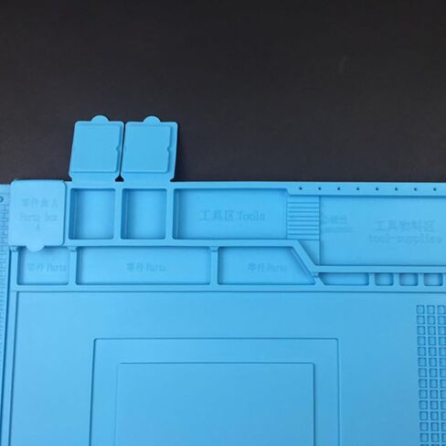وسادة إصلاح الأجزاء الصغيرة من السيليكون المقاوم للحرارة مع فتحات مغناطيسية للبراغي، بساط عمل محمول للهاتف وصيانة الإلكترونيات، أزرق سماوي in Saudi Arabia