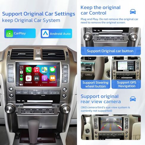 صندوق Linux لسيارة Lexus GX460 2009 2010 2011 2012 2013 واجهة Carplay اللاسلكية التي تعمل بنظام أندرويد للترقية التلقائية تدعم فقط شاشة راديو السيارة الأصلية in Kuwait