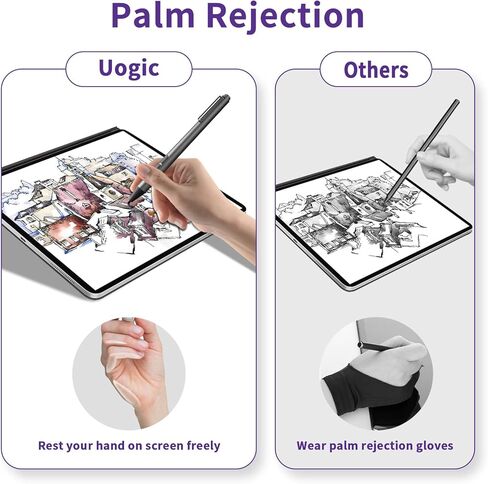 Uogic Pen for Microsoft Surface, 4096 Pressure Sensitivity Palm Rejection Stylus, for Surface Pro (6th/7th/7+/8th/9th/10th/X Gen), Surface Go (1st/2nd/3rd Gen), Surface Book (1st/2nd/3rd Gen) in Saudi Arabia