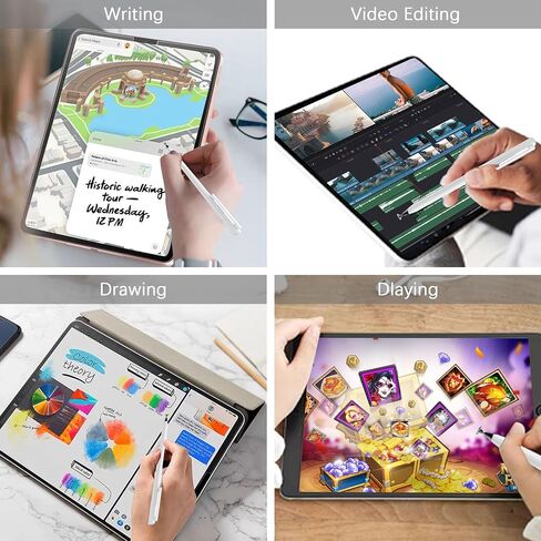 أقلام لمس لشاشات اللمس، قلم عالي الدقة لأجهزة iPad/Apple/iPhone/Mini/Air/Android/Microsoft/Surface جميع شاشات اللمس ذات السعة، أبيض in Kuwait
