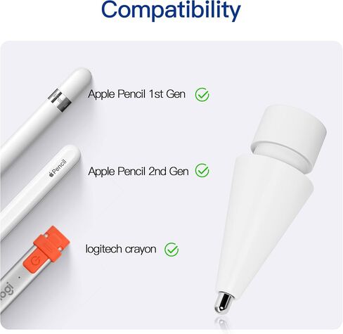 4 Pack Replacement Tips Compatible for Apple Pencil 2nd Gen/1st Gen/USB-C/Apple Pencil Pro,No Wear Out Pencil Tips,Metal Pencil Nibs for Precise Control-Pen Like 0.78mm Longer Tips in Saudi Arabia