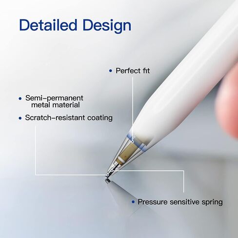 4 Pack Replacement Tips Compatible for Apple Pencil 2nd Gen/1st Gen/USB-C/Apple Pencil Pro,No Wear Out Pencil Tips,Metal Pencil Nibs for Precise Control-Pen Like 0.78mm Longer Tips in Saudi Arabia