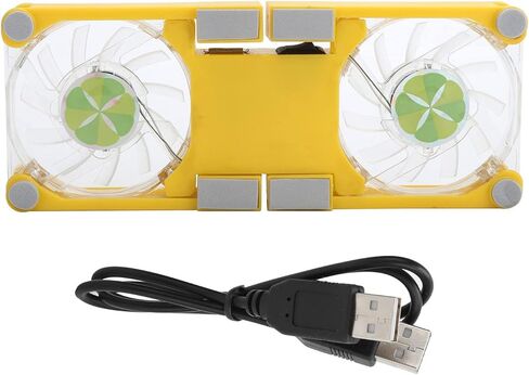 Laptop Cooling Pad, USB Foldable Radiator Cooler Stand Light Portable with Fans and LED Light, Suitable for Notebook Computers(Yellow) in Saudi Arabia