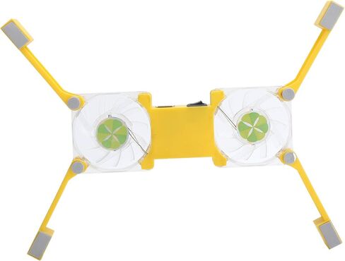 Laptop Cooling Pad, USB Foldable Radiator Cooler Stand Light Portable with Fans and LED Light, Suitable for Notebook Computers(Yellow) in Saudi Arabia