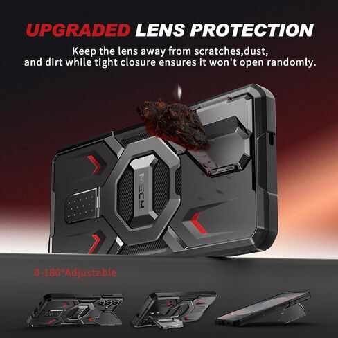TONGATE Magnetic for Samsung Galaxy S25 FE Case with Privacy Screen Protector, [Compatible with MagSafe][Camera Protective Cover][Military-Grade Protection] Ring Stand Phone Case S25 FE 6.7", Black in Saudi Arabia