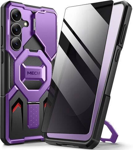 TONGATE Magnetic for Samsung Galaxy S25 FE Case with Privacy Screen Protector, [Compatible with MagSafe][Camera Protective Cover][Military-Grade Protection] Ring Stand Phone Case S25 FE 6.7", Black in Saudi Arabia