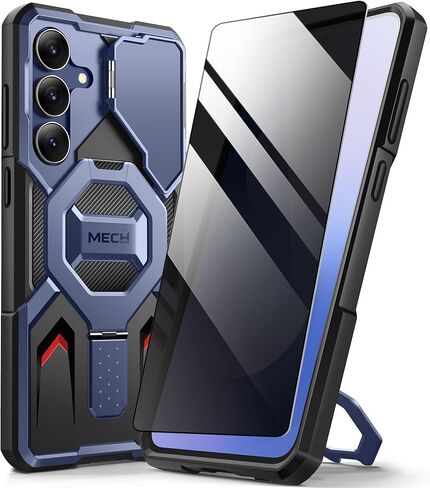 TONGATE Magnetic for Samsung Galaxy S25 FE Case with Privacy Screen Protector, [Compatible with MagSafe][Camera Protective Cover][Military-Grade Protection] Ring Stand Phone Case S25 FE 6.7", Black in Saudi Arabia