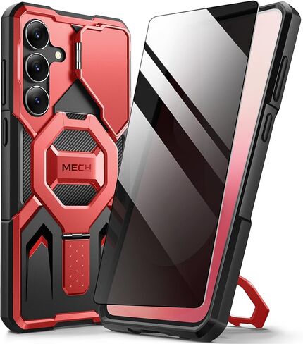 TONGATE Magnetic for Samsung Galaxy S25 FE Case with Privacy Screen Protector, [Compatible with MagSafe][Camera Protective Cover][Military-Grade Protection] Ring Stand Phone Case S25 FE 6.7", Black in Saudi Arabia