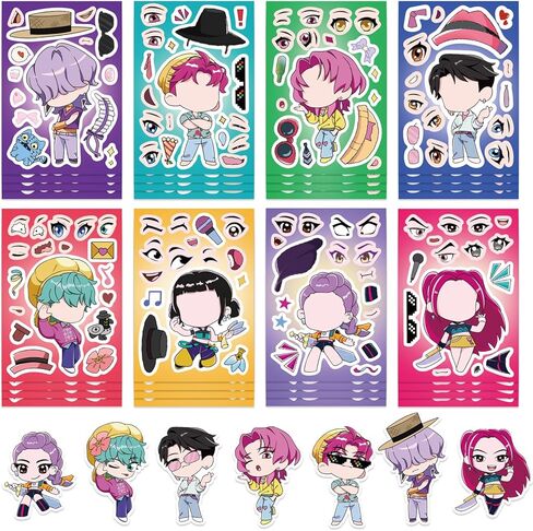 24 ورقة من ملصقات فيلم الرسوم المتحركة شيطان الصيادين، اصنع الملصق الخاص بك، اصنع ملصق وجه لمحبي الأعمال الفنية ذات الطابع الأنمي in Kuwait