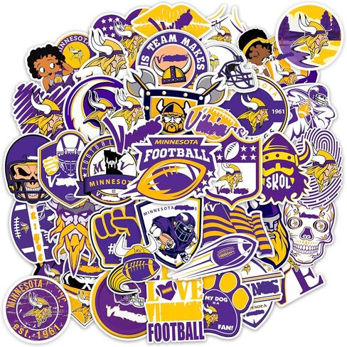 مجموعة ملصقات مينيسوتا مكونة من 110 قطعة - ملصقات لكرة القدم والرجبي فايكنغ لزجاجة المياه والكمبيوتر المحمول والسيارة والخوذة وسجل القصاصات - هدايا مينيسوتا من الفينيل المقاوم للماء للأطفال والمراهقين والبالغين in Kuwait
