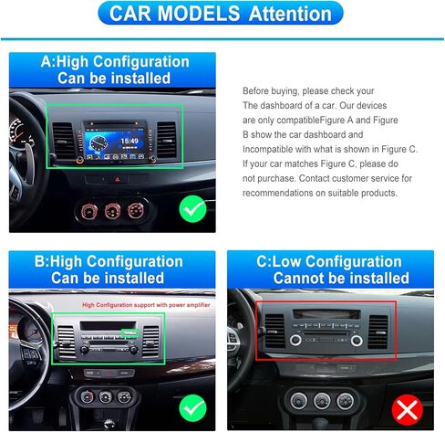 [4+128G] for Mitsubishi Lancer 2008-2017(for Rockford System) Android 15 Radio, 10" Incell Full Touchscreen Stereo Wireless CarPlay/Android Auto BT GPS Navigation 5G WiFi FM/RDS + AHD Backup Camera in Saudi Arabia