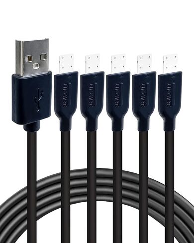 جيجاستون 【5 عبوات】 كابل شحن لأجهزة Apple Lightning، شحن سريع 3 أقدام 12 وات، متوافق مع iPhone وiPad، الشحن فقط، مزامنة البيانات غير مدعومة، أسود in Saudi Arabia