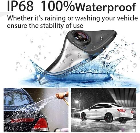 Car Blind Spot Display, HD Side View Camera, Electronic Blind Spot Rearview Mirror Camera with Rotatable Lens (Black) in Saudi Arabia