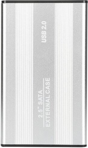 USB2.0 SSD Hard Drive Enclosure Stylish Blue LED Indicator, Plug and Play Technology for MACs, Suitable for Young People (Silver) in Saudi Arabia