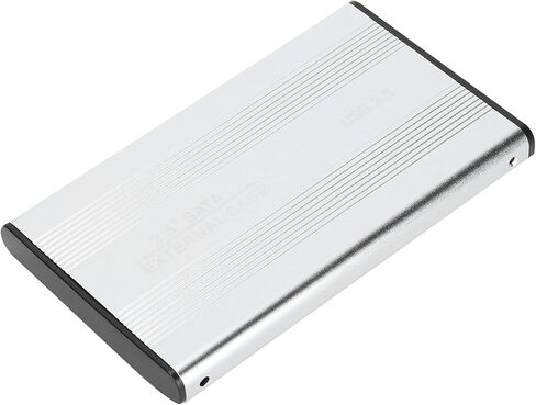 USB2.0 SSD Hard Drive Enclosure Stylish Blue LED Indicator, Plug and Play Technology for MACs, Suitable for Young People (Silver) in Saudi Arabia