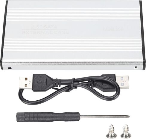 USB2.0 SSD Hard Drive Enclosure Stylish Blue LED Indicator, Plug and Play Technology for MACs, Suitable for Young People (Silver) in Saudi Arabia