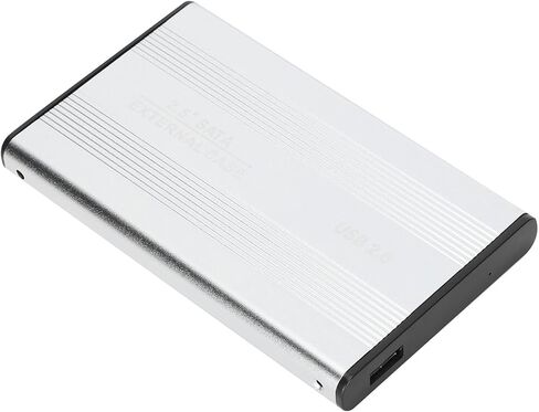 USB2.0 SSD Hard Drive Enclosure Stylish Blue LED Indicator, Plug and Play Technology for MACs, Suitable for Young People (Silver) in Saudi Arabia