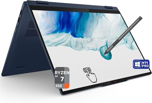 لاب توب لينوفو ايديا باد 5 2 في 1، ايه ام دي رايزن ايه اي 7-350، ذاكرة وصول عشوائي LPDDR5x سعة 16 جيجا، 1 تيرابايت PCIe SSD، شاشة لمس WUXGA 16 بوصة (1920x1200)، رسومات AMD Radeon 860M، لوحة مفاتيح بإضاءة خلفية، W11 Home، أزرق كوزميك in Saudi Arabia