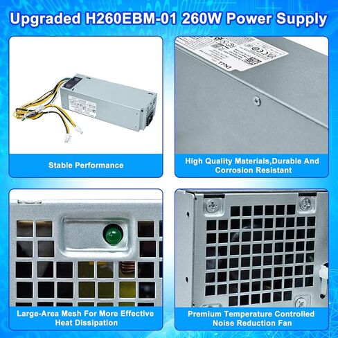 ترقية H260EBM-01 L260EBM-01 260 واط وحدة تزويد الطاقة PSU متوافقة مع Dell Optiplex 3050 3060 3050M 3080 5080 5050 5060 7050 7060 7080 5090 7090 7080MT WYHR8 JJ4YW H260EBM-01 تحويل التيار الكهربائي in Kuwait