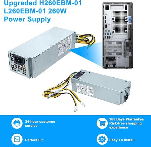 ترقية H260EBM-01 L260EBM-01 260 واط وحدة تزويد الطاقة PSU متوافقة مع Dell Optiplex 3050 3060 3050M 3080 5080 5050 5060 7050 7060 7080 5090 7090 7080MT WYHR8 JJ4YW H260EBM-01 تحويل التيار الكهربائي in Kuwait