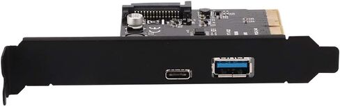 بطاقة توسيع USB3.1 عالية السرعة 10 جيجابت في الثانية من النوع C ونوع A واجهة PCIe للكمبيوتر المكتبي لنظام التشغيل Linux باللون الأسود in Saudi Arabia